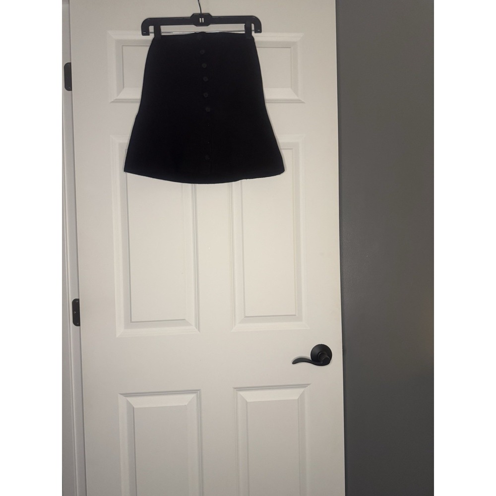 Abercrombie And Fitch Strapless Button Through Top Ribbed Black Large Nwt